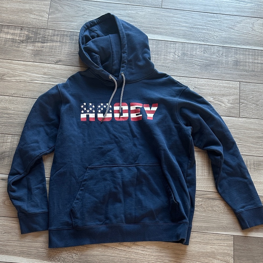 Hooey Navy Hoodie with American Flag Design